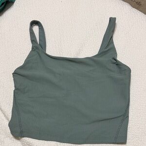 Old Navy Ribbed Crop Tank in Dusty Green
